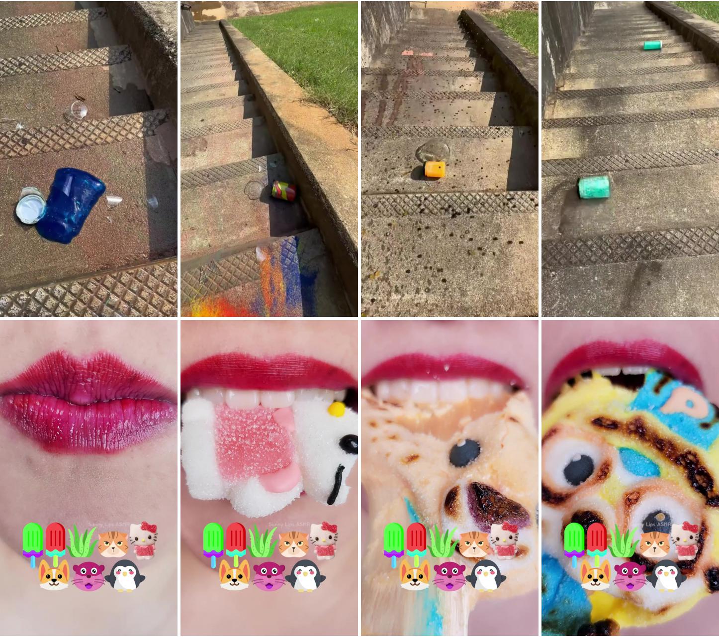 Bottles on big stairs rubber ducky edition ; super funny videos